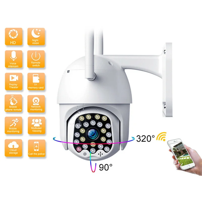 камера видеонаблюдения 1080P PTZ IP Wifi наружная скорость купольная беспроводная