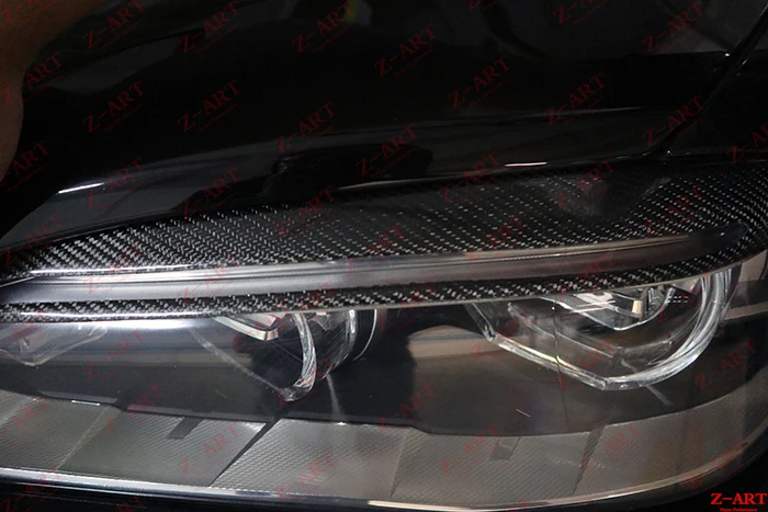 Z-ART углеродное волокно передняя крышка лампы для BMW X5 X6 2014-2018 eyrbrow F15 F16 | Автомобили