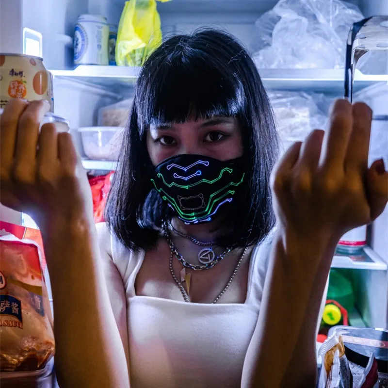 7 цветов светодиодный-маска волоконно-оптический ткань хорошо маски личности