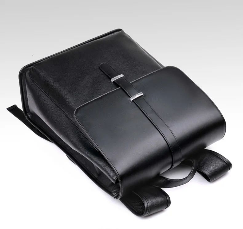 Мужской простой рюкзак высокого качества из натуральной кожи мужской Модная