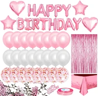 birthday party decoration adulthappy birthday foil confetti balloons bannerfringe curtain tablecloth baby shower decorations