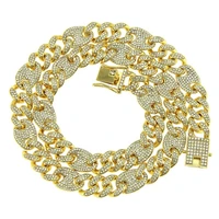 fashion hip hop cuban chain full rhinestone necklace for men mens necklace jewelry wholesale