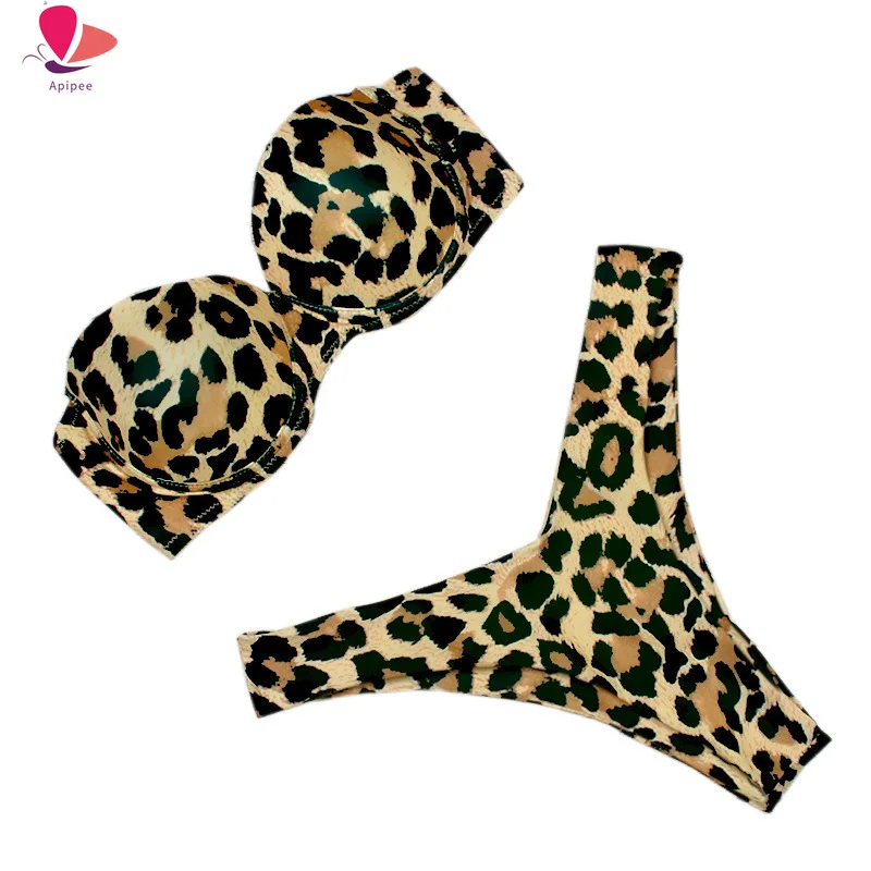 

Bikini Swimwear Women Swimsuit 2021 Leopard Brazilian Bikini Set Push Up Bathing Suit Female Summer Beach Wear Biquini