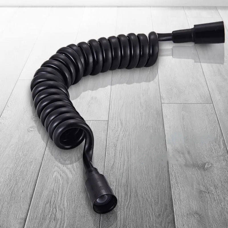 Матовый черный пружинный гибкий Выдвижной шланг для душевой лейки унитаза биде