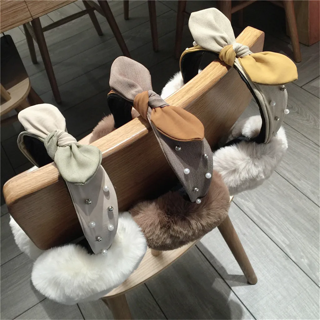 Модные зимние наушники для взрослых женские мужские влюбленных теплые плюшевые