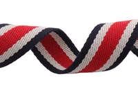red striped webbing ribbon 38mm fashion handbag webbing strap cotton backpack strap ribbon belt strap tote luggage strap