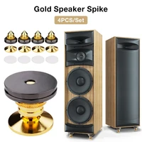 4pcsset speakers stand foot golden spikes speaker pad gold spikes pure gold loudspeaker box nails cone floor foot nail