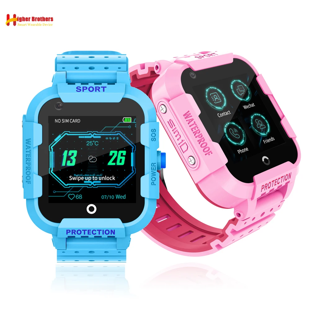 IPX7 водонепроницаемый смарт 4G Удаленная камера GPS Wi Fi ребенок Студент Smartwatch SOS