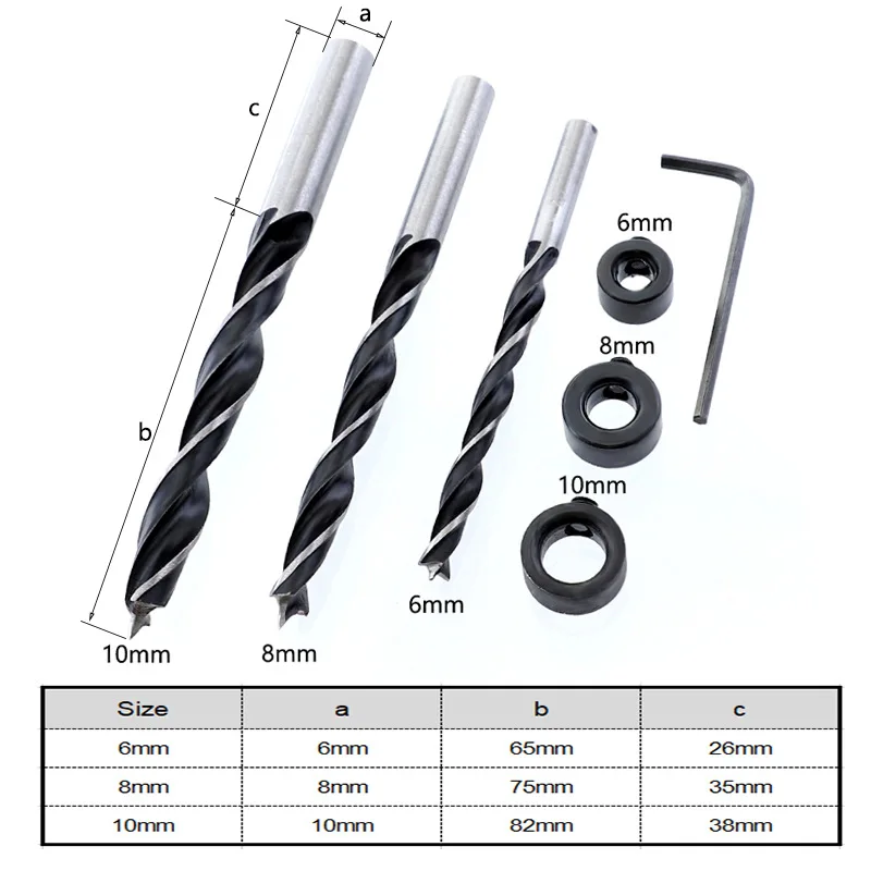 

6/8/10mm Self-centering Woodworking Doweling Jig Drill Guide Wood Dowel Puncher Locator Tools Kit for Household Carpentry