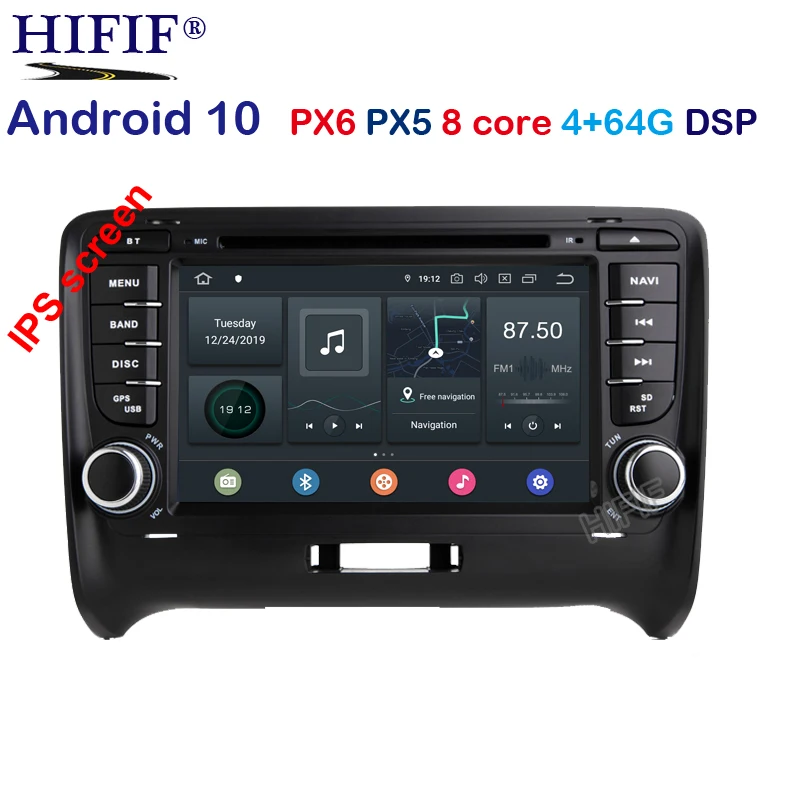 Автомобильный DVD плеер PX6 DSP IPS Android 10 0 2 DIN GPS для Audi TT MK2 8J 2006 2007 2008 2009 2010 2011 2012