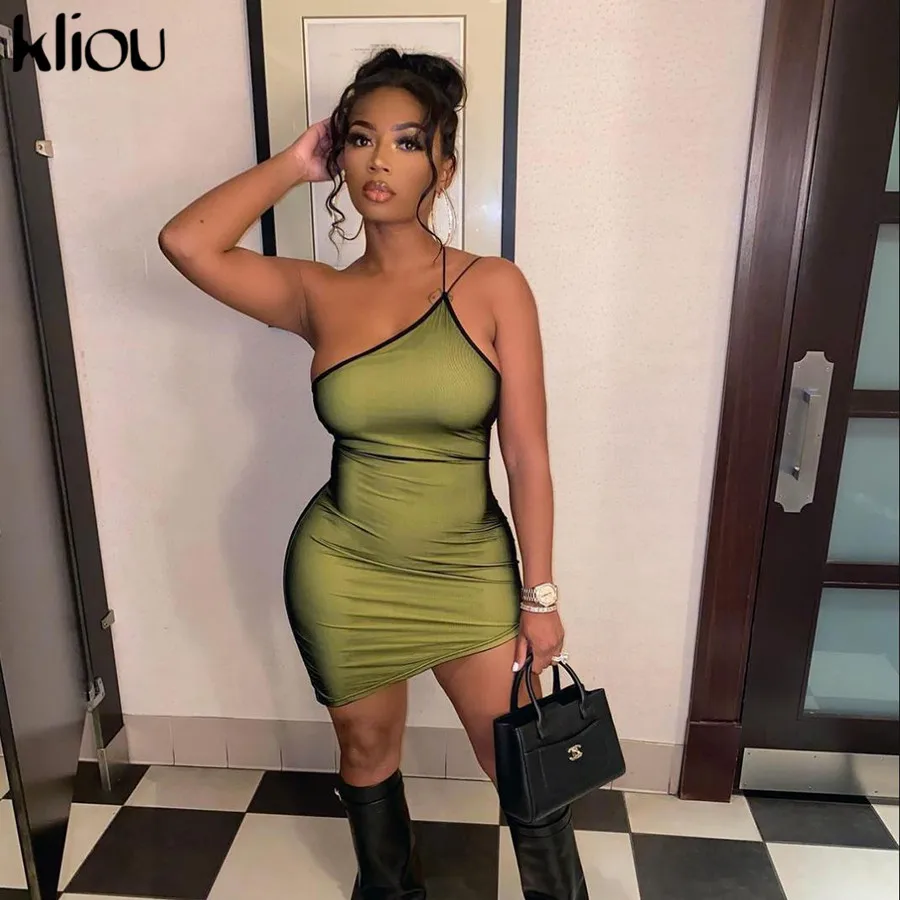 

FAKUNTN Kliou Mesh Halter Tie Up Baddie Dresses For Women 2021 Summer Casual Street Style Sexy Backless Sleeveless Mini Dress
