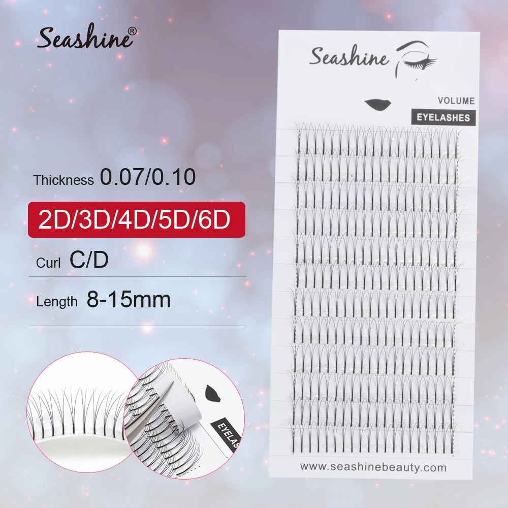

Seashine Short Stem Lashes Extension Russian Premade Volume Fans 3D/4D/5D/6D Pre-fanned Eyelash Extension