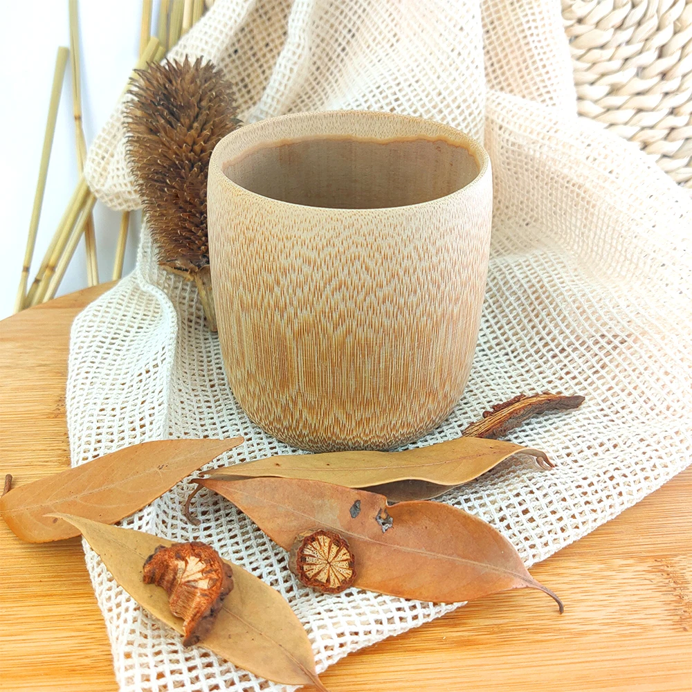 

Home Japanese Style Natural Bamboo Tea Cups Water Cup Bamboo Round Tea CupsCups Green Natural Pure Handmade