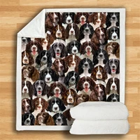you will have a bunch of english springer spaniels premium sherpa 3d printed fleece blanket on bed home textiles dreamlike