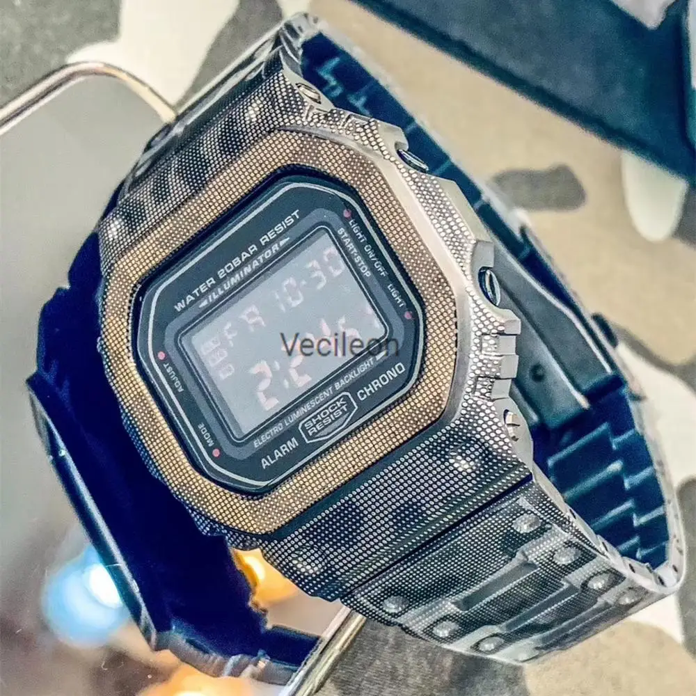 Набор из титанового сплава для DW 5600, ремешок для часов, ободок, DW5600, камуфляжная серия GW5000 DW5035, металлические Ремешки для наручных часов, покрытие, инструменты