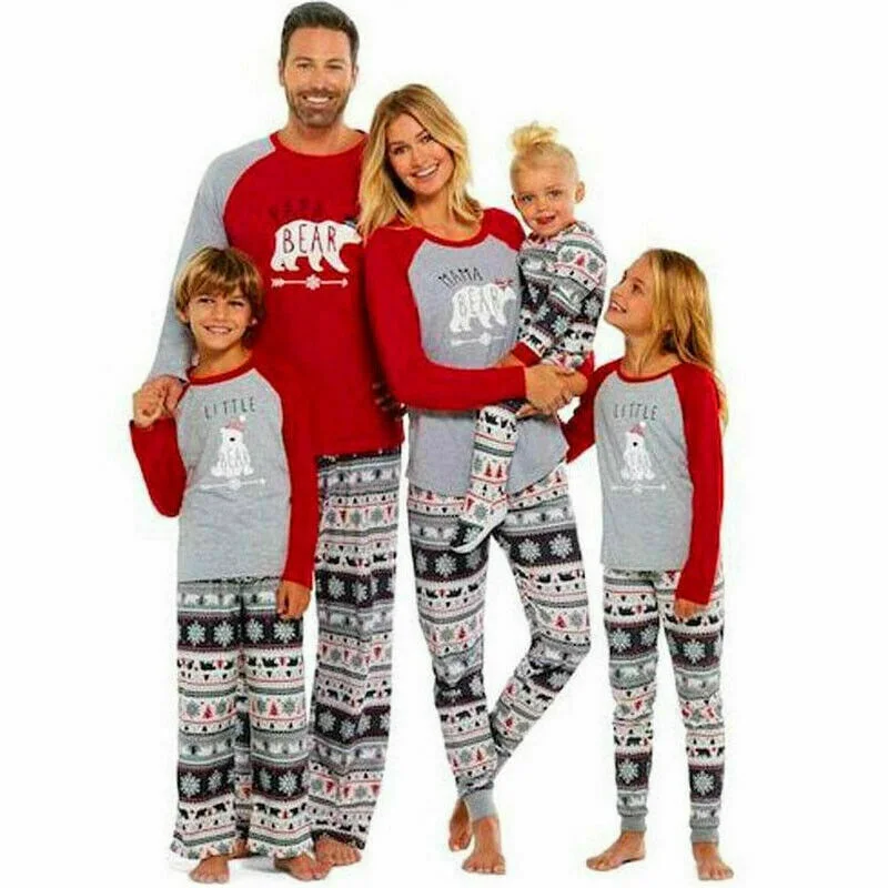 Рождественские Семейные одинаковые пижамы ночная одежда рождественские