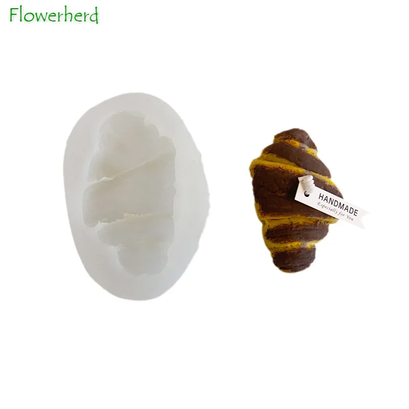 

3d Resin Mold Candle Making Croissant Bread Scented Candle Silicone Mold Fondant Cake Baking Molds Cake Decoration