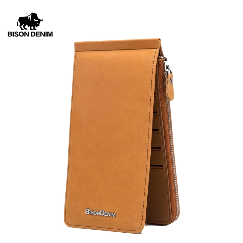 BISON кошельки из денима держатель для карт кошелек натуральной кожи мужской
