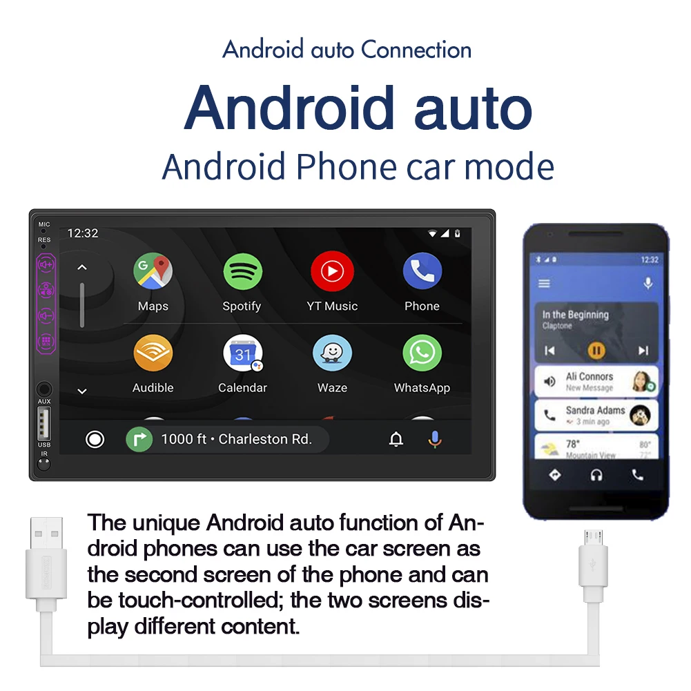Автомагнитола 2 Din FM аудио стерео MP5-плеер Bluetooth 7-дюймовый сенсорный экран SD USB с