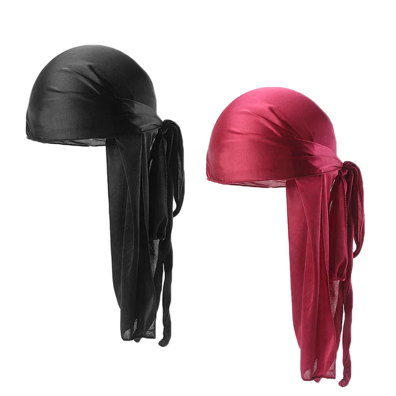 Модные однотонные аксессуары для волос Durag шелковая атласная воздухопроницаемая