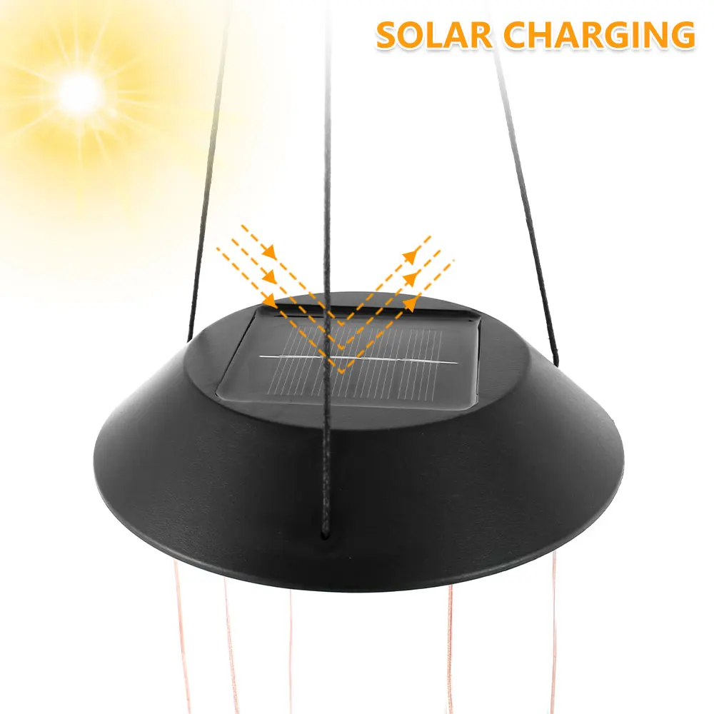 

Solar Light Wind Chimes Lights Waterproof Solar Lamp Crystal Ball Butterfly Hanging Windchime Night Light Outdoor Garden Decor