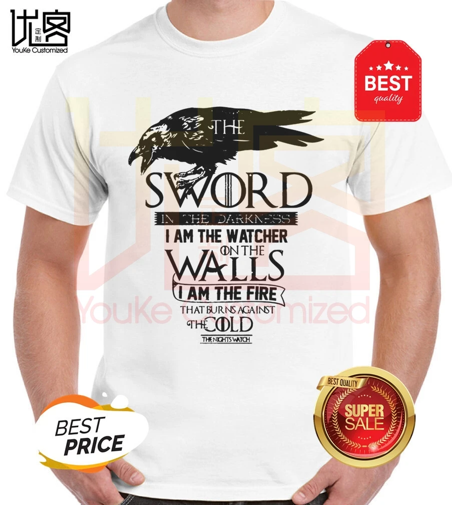 Футболка The Nights Watch для мужчин и женщин футболки из 100% хлопка команды Мужской Топ