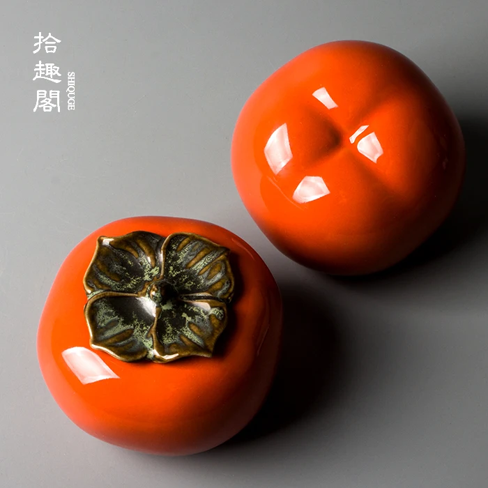 

★Керамический чайный горшок Persimmon, чайные принадлежности, фотографический горшок, маленькие горшки, подарочные коробки