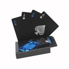 Качественные пластиковые ПВХ покерные водонепроницаемые черные игральные карты креативный подарок прочный покер