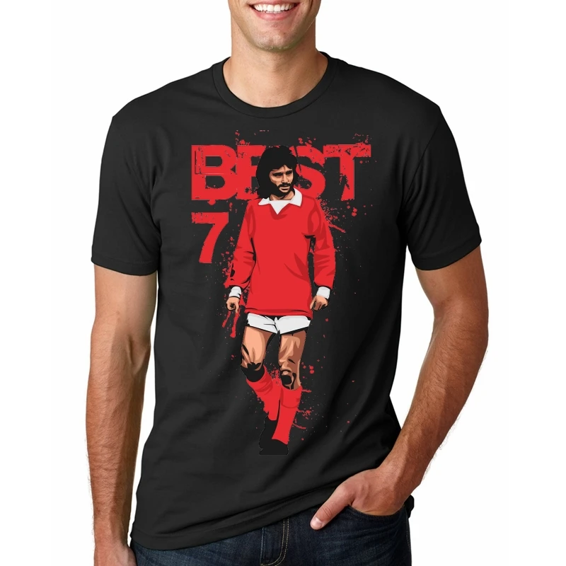 

Printed Men T Shirt Cotton O-Neck tshirts George Best Short-Sleeve men T-Shirt