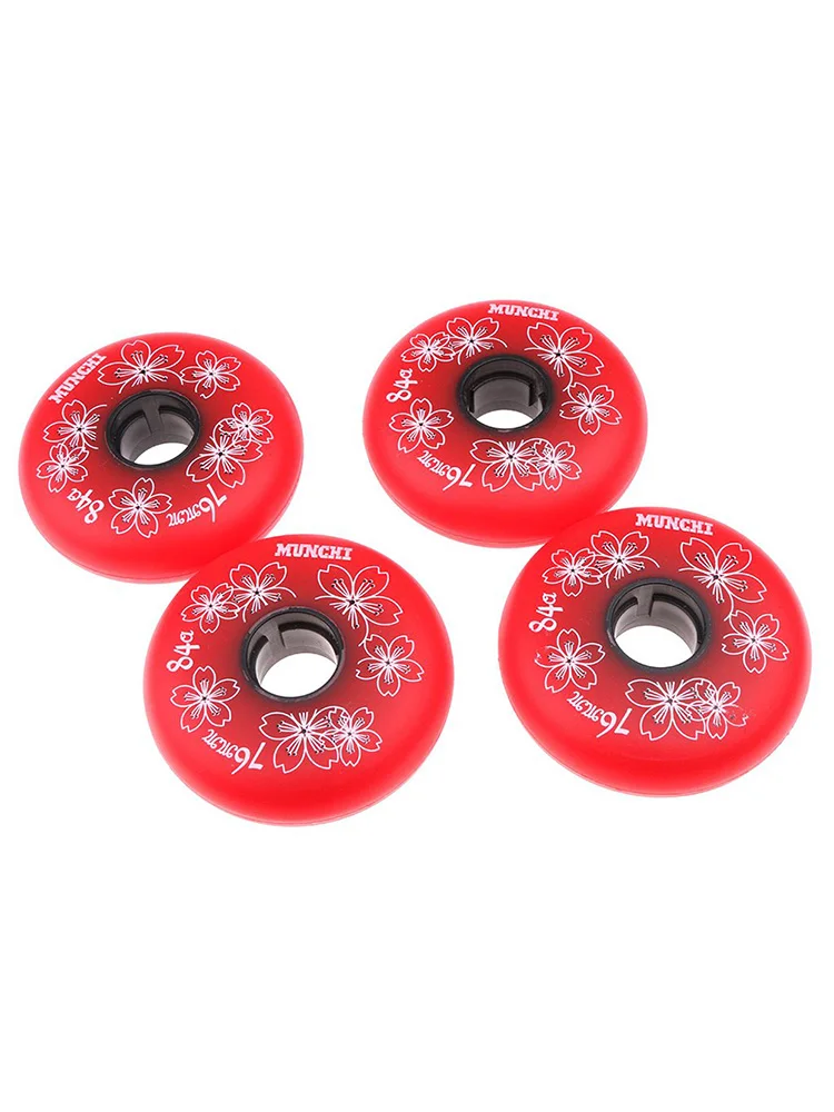 

4pcs Outdoor RolleErsatzrollen Inlinerollen/Skate Wheels 76mm Schwarz