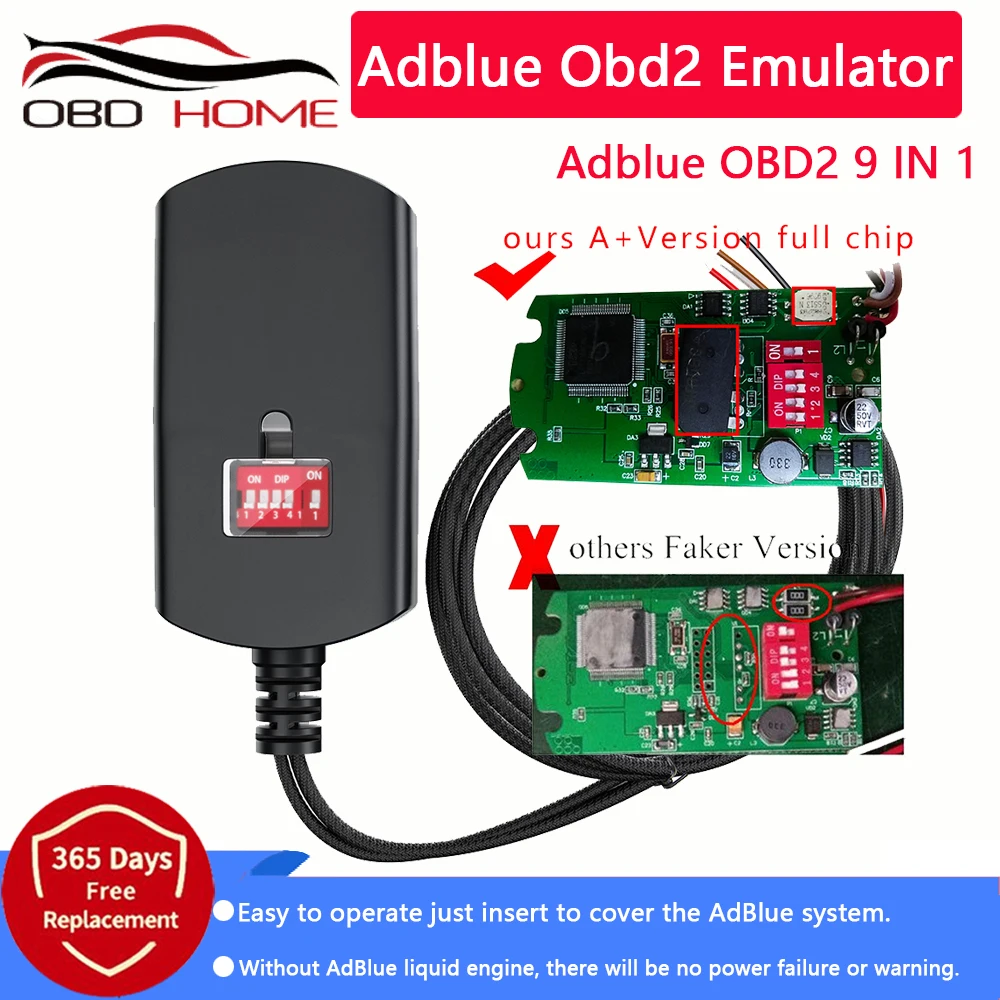 

Новейший эмулятор Adblue для грузовика 9 в 1 OBD2, 8 в 1, поддержка Euro4 и 5, лучшее качество, Adblue с датчиком NOx, устройство Adblue 8i 3,0