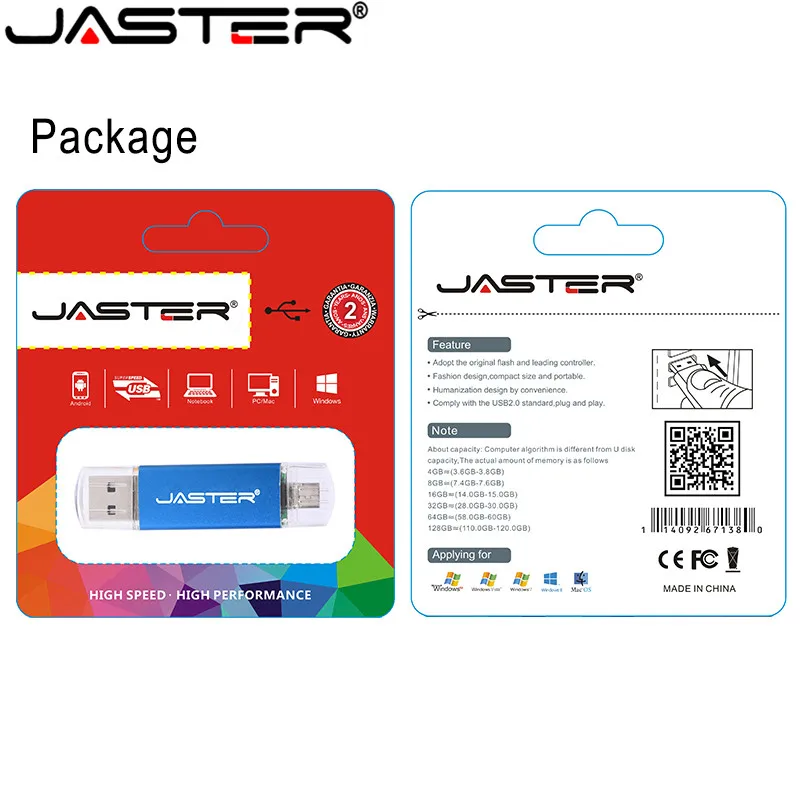 JASTER Лидер продаж модный пластиковый прямой товар OTG внешний накопитель U диск 2 0 4