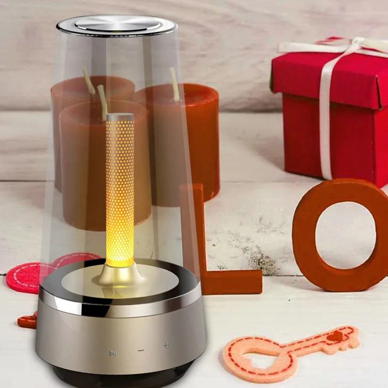 Популярный романтический светильник в виде свечи Bluetooth-динамик перезаряжаемый