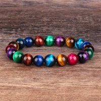 fashion 5a colorful tiger eye beads bracelets women natural stone bracelets men reiki healing braslet energy jewelry pulseras