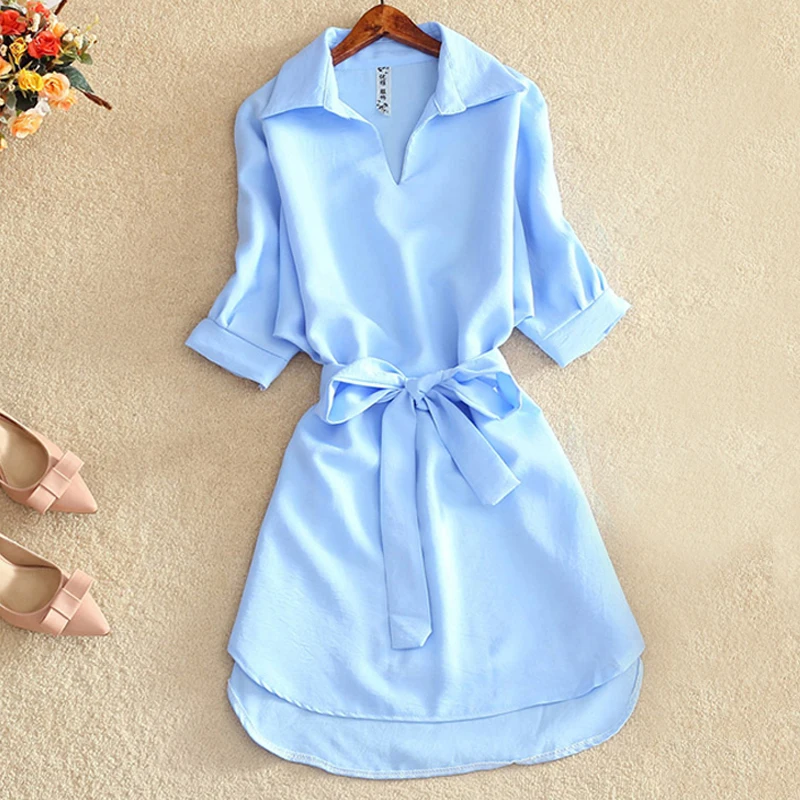 

Fashion Summer Long Shirt Blouse Women Solid Red Chiffon Tops For Women Ladies Tunic Blusas Chemisier Vestidos Femme 2020