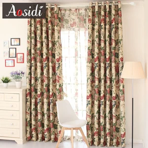 European Foral Blackout Curtains for Bedroom Living Room Window Blackout Curtain for Kitchen Luxury Garden Peony Blinds Drapes