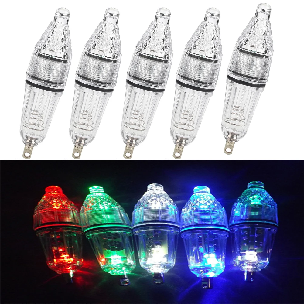 

5X DC 1.5V 12cm Deep Drop Fishing Light Multi Color Underwater Fish Attracting Indicator Lure LED Flash Light Bait Dropshing