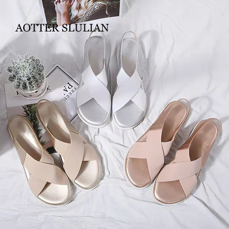 

Summer Cross Elastic Band Design Women Sandals Open Toe Elegant Flat Shoes Casual Beach Sandal Comfy Orthopedic Bunion Corrector
