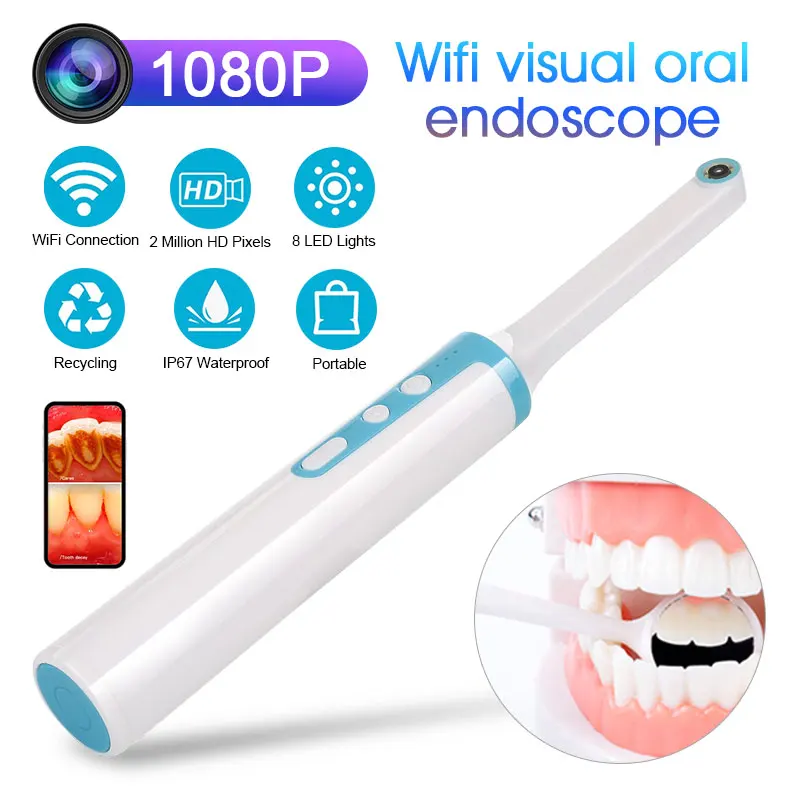 Мини Odontoscope видео мониторинг для Android Wifi 1080P 8 светодиодов беспроводной Эндоскоп