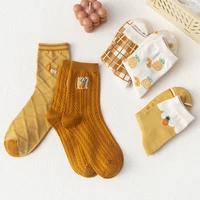 women socks cure cotton sock soft high quality skin friendly sleeping middle tube kawaii plaid printing socks winter bannirou