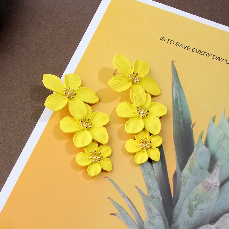 Женские длинные серьги Flatfoosie Разноцветные серьги-подвески с геометрическим