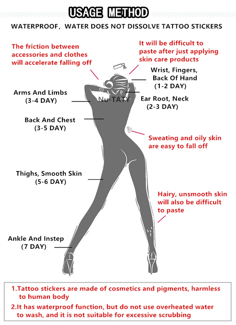 Водостойкая Временная наклейка Nu TATY женская голова портретный стиль желтый