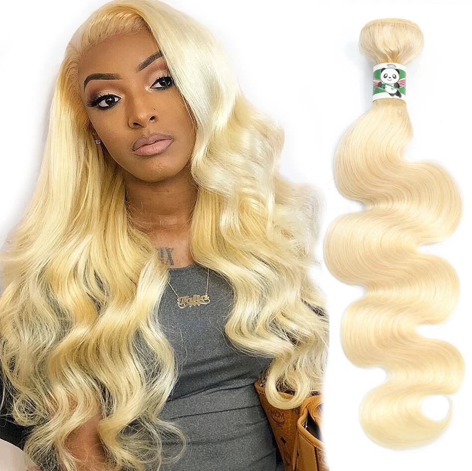 Panda 613 Blonde Bundles Body Wave 4PCS Brazilian Blonde Hair Weave Bundles Remy Hair Extensions For Black Women 10-28Inch