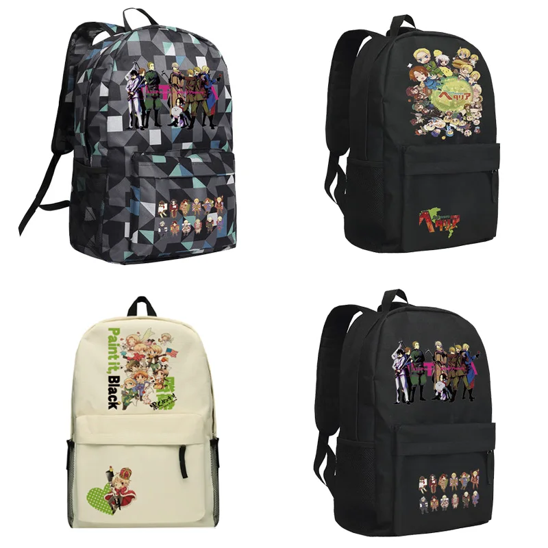 

Anime APH Axis Powers Backpack Satchel Book Bag Student Schoolbag Teenagers Travel Laptop Shoulder Bag Boy Girl Gift