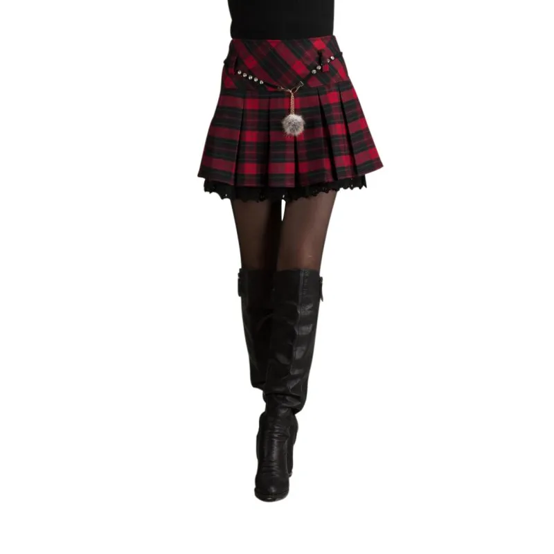 

Autumn Plaid Short Student Skirt Girls Fit Size High Waist Pleated Mini School Lady Skirt Kids