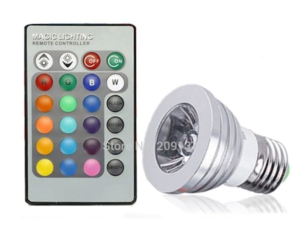 Светодиодная RGB-лампа E27 4 Вт 16 меняющихся цветов 110 В 220 230 для украшения дома и