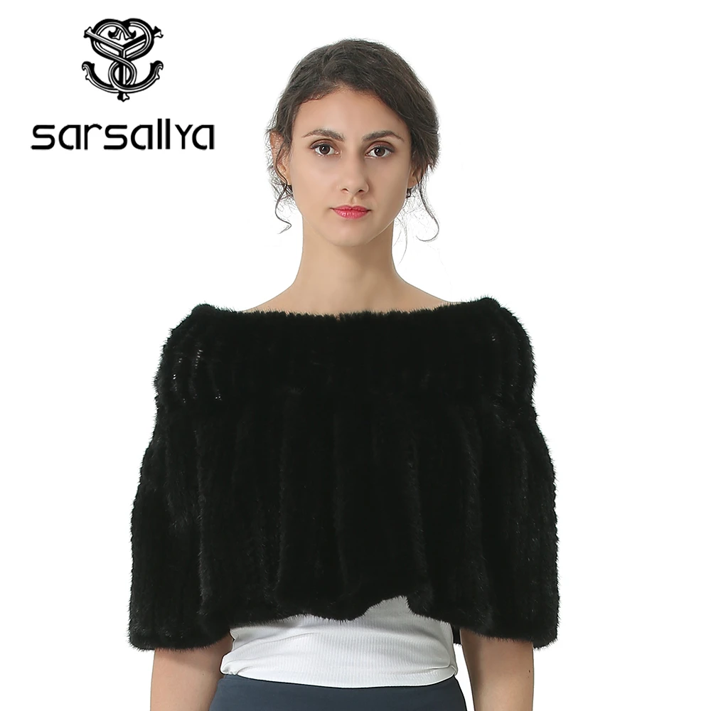 Пончо из меха норки женские зимние вязаные меховые пончо для дам и накидка модные