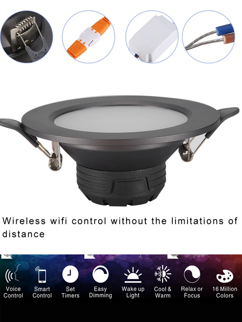 WiFi умный светильник светодиодный потолочный светильник 10 Вт цветной RGB Wake-Up совместимый с Alexa и Google Assistant