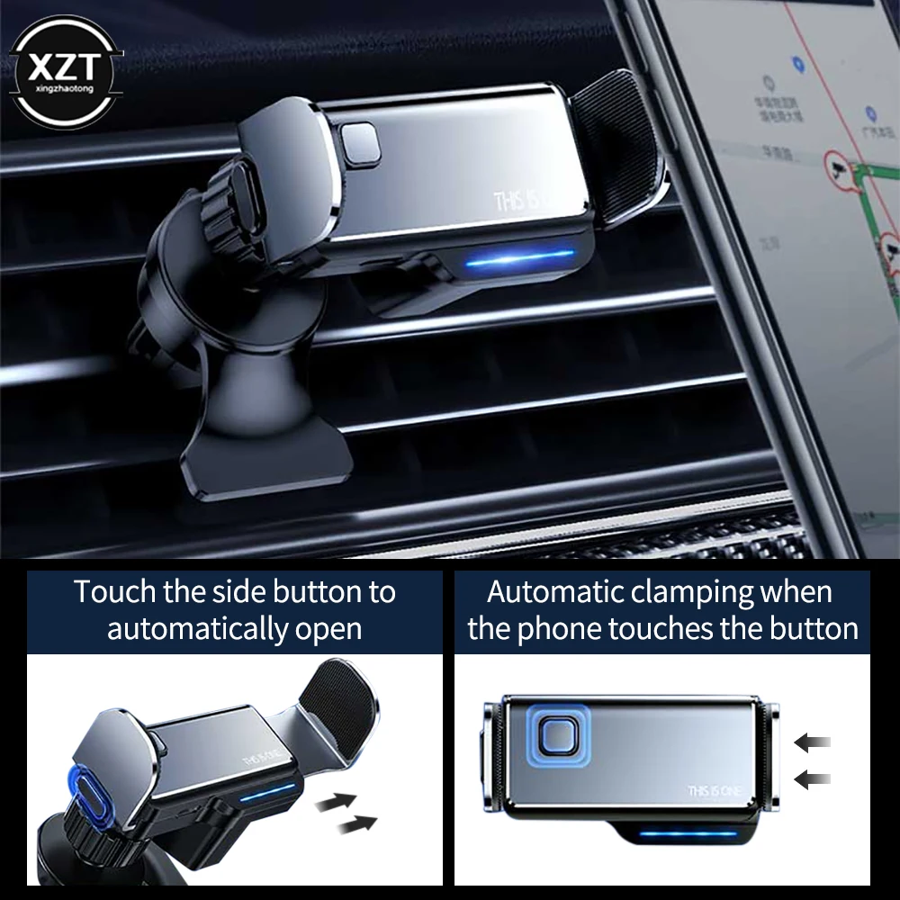 

Joyroom Car Phone Holder Mini Smart Electric Locking Air Vent Clip Mobile Phone Mount Bracket Stand Auto Induction for iPhone