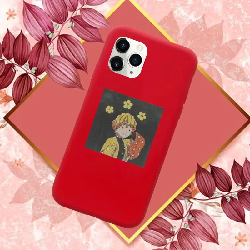 

Cute Japan Demon Slayer Phone Case Red Candy Color for iPhone 11 12 mini pro XS MAX 8 7 6 6S Plus X SE 2020 XR